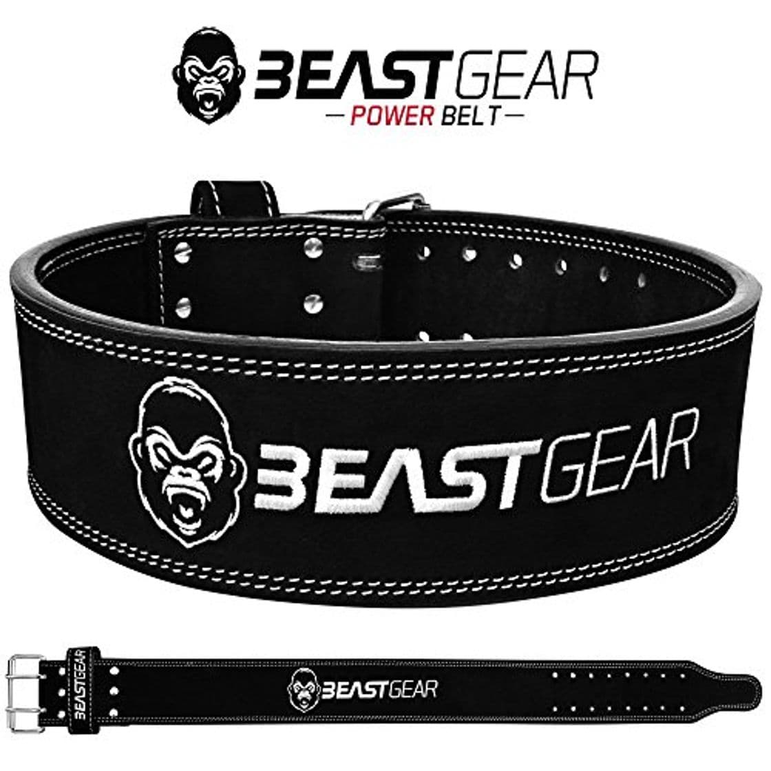 Producto Beast Gear Cinturón Halterofilia – Cinturón Lumbar Powerlifting con Doble Hebilla –