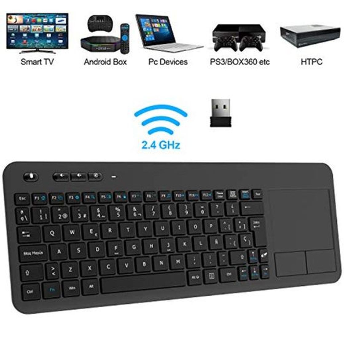 Product TedGem Teclado Inalámbrico USB, 2,4GHz Teclados Inalambricos para Smart TV Teclados Inalambricos