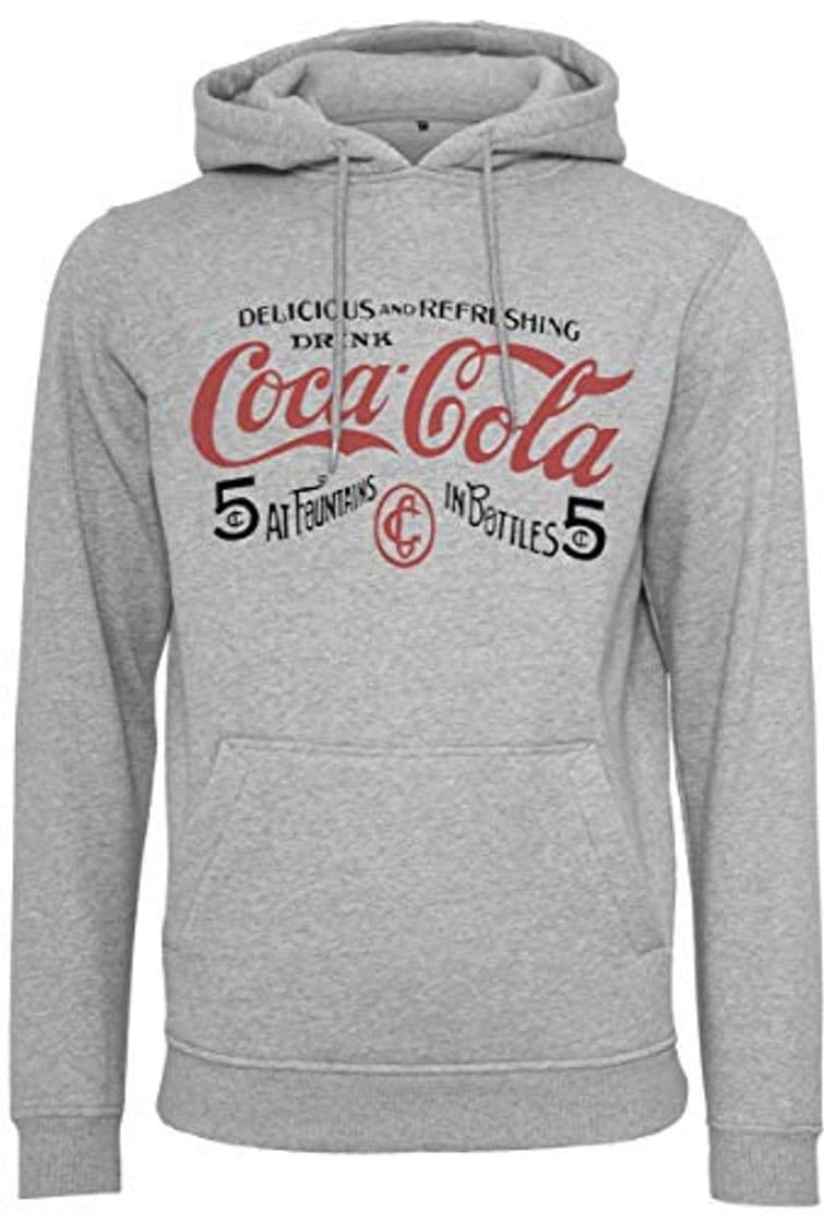 Moda MERCHCODE Coca Cola - Sudadera con Capucha para Hombre