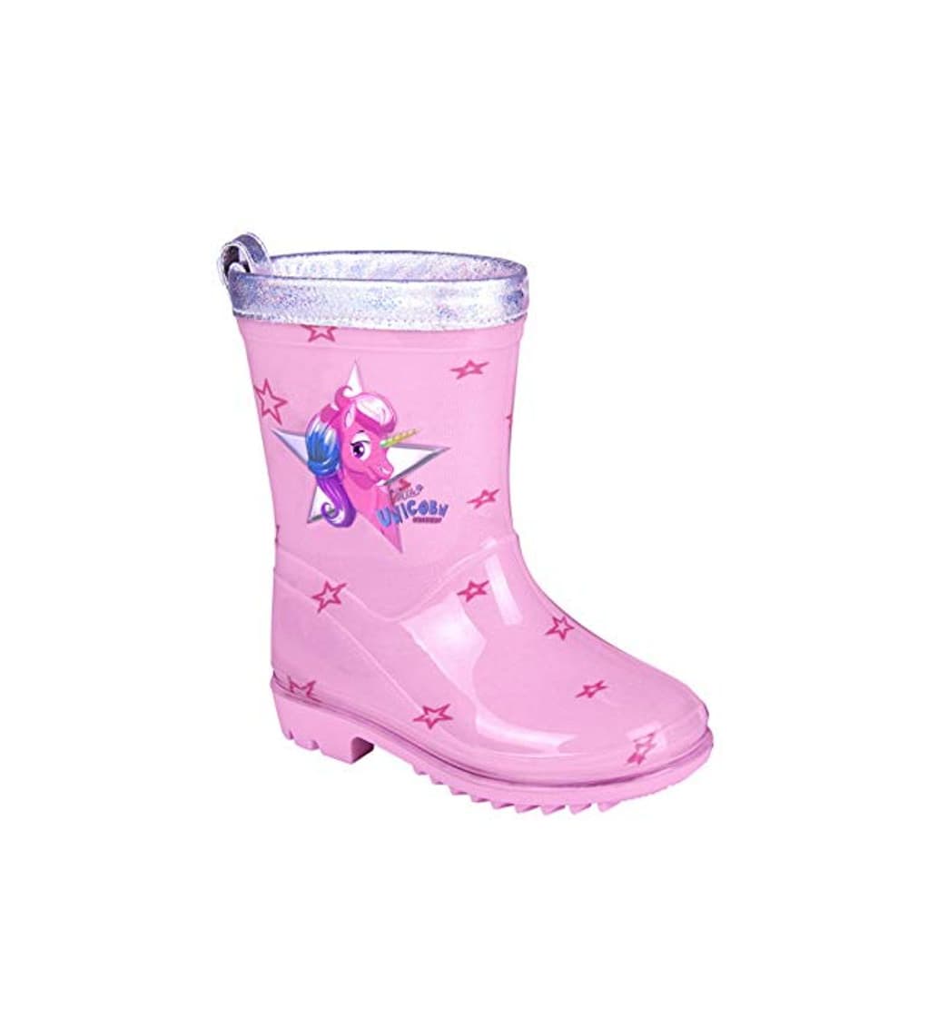 Moda PERLETTI Botas de Agua para Niña Unicornio - Botines Impermeables de Moda