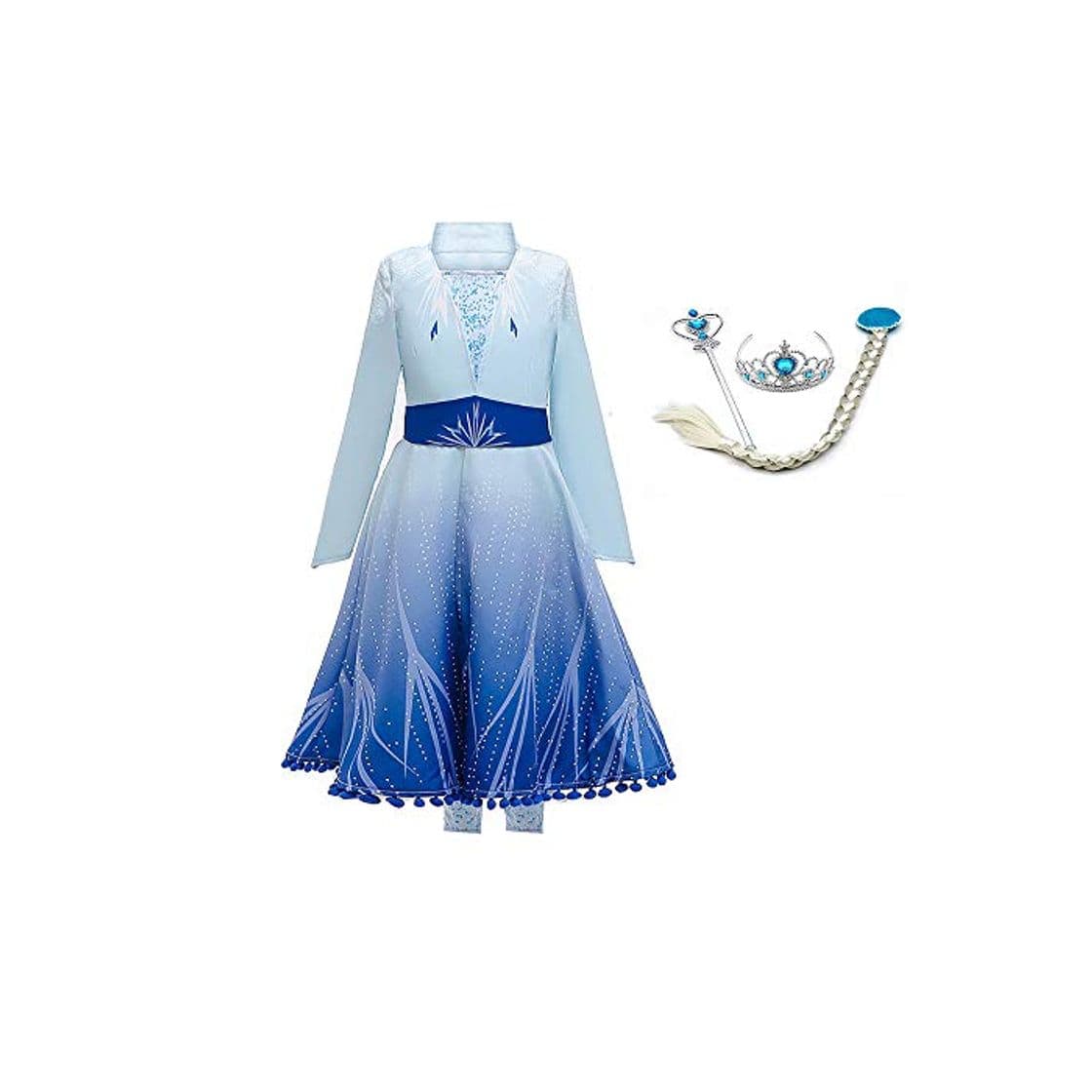 Product OwlFay Disfraz de Princesa Elsa Frozen Niñas Reino de Hielo Vestido de