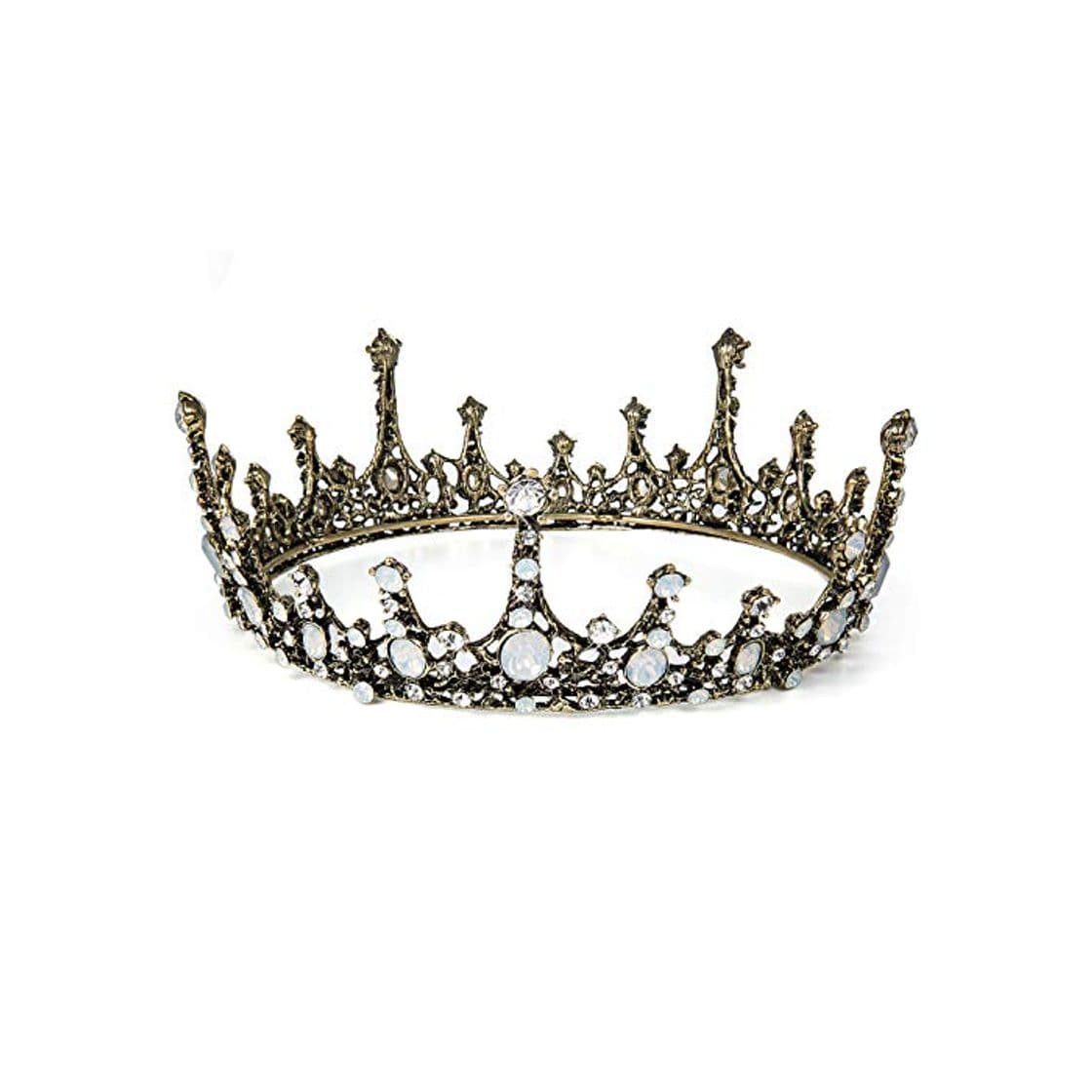 Fashion Czemo Tiara de Novia para Mujer Corona Barroca Cabello Joyería Rhinestone Diadema