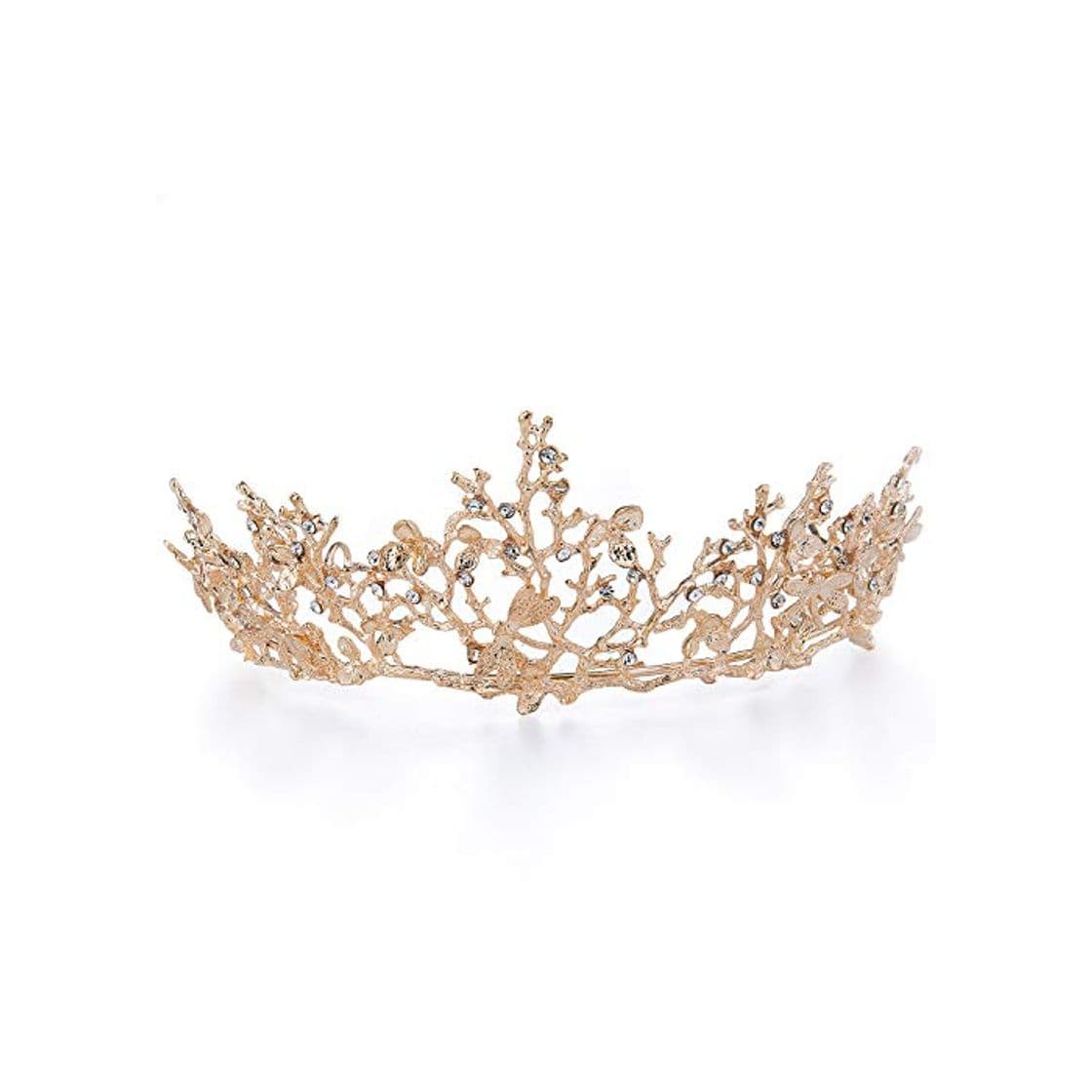 Fashion Czemo Tiara de Novia para Mujer Corona Cabello Joyería Rhinestone Diadema para