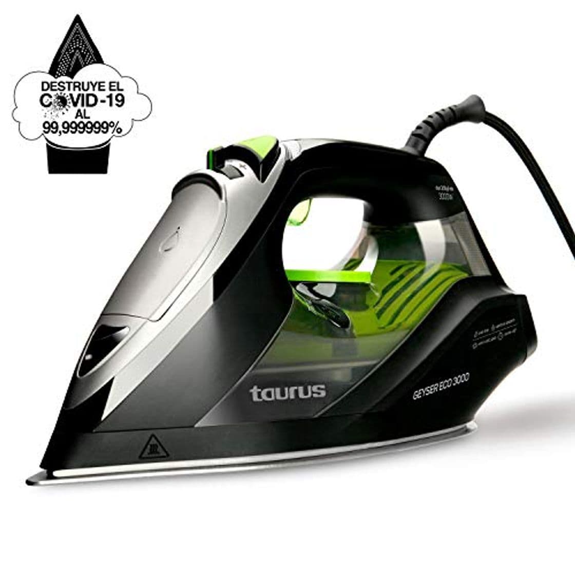 Product Taurus Geyser Eco 3000 - Plancha de vapor 3000W, elimina el 99,999999%