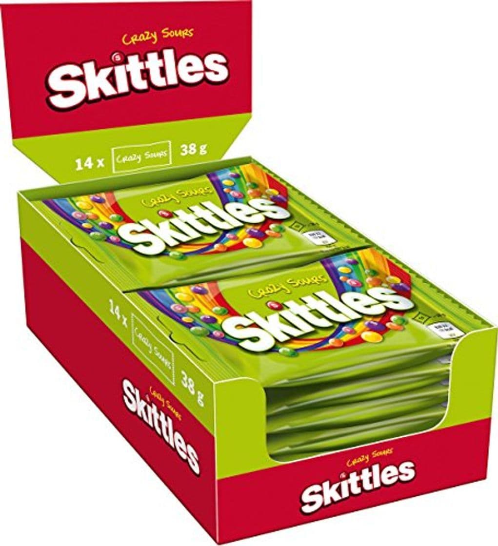 Producto Skittles Crazy Sours Aspro-Afrutado dulces Pack de 14 x38g Bags