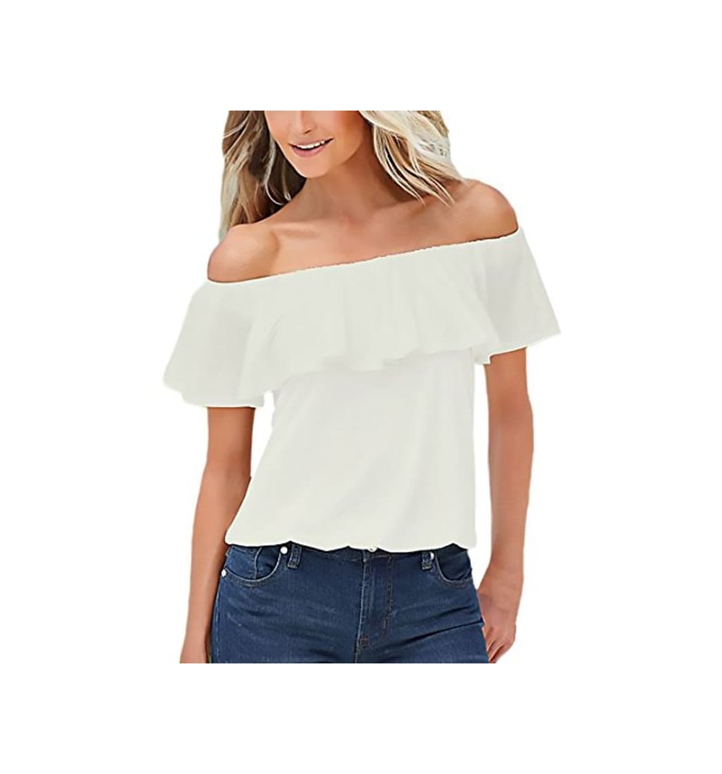 Fashion HX fashion Blusa para Mujer XXL White