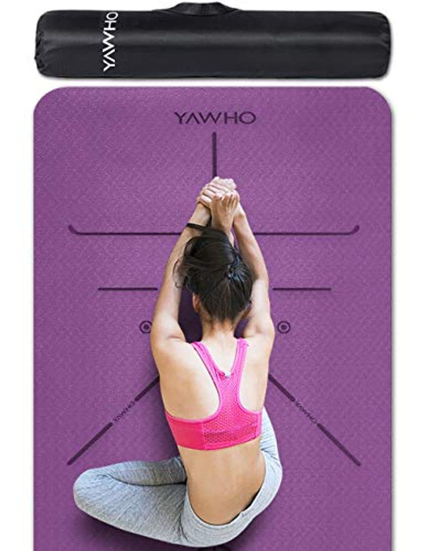 Producto YAWHO Colchoneta de Yoga Esterilla Yoga Material medioambiental TPE,Modelo:183cmx66cm Espesor:6milímetros,Tapete de Deporte