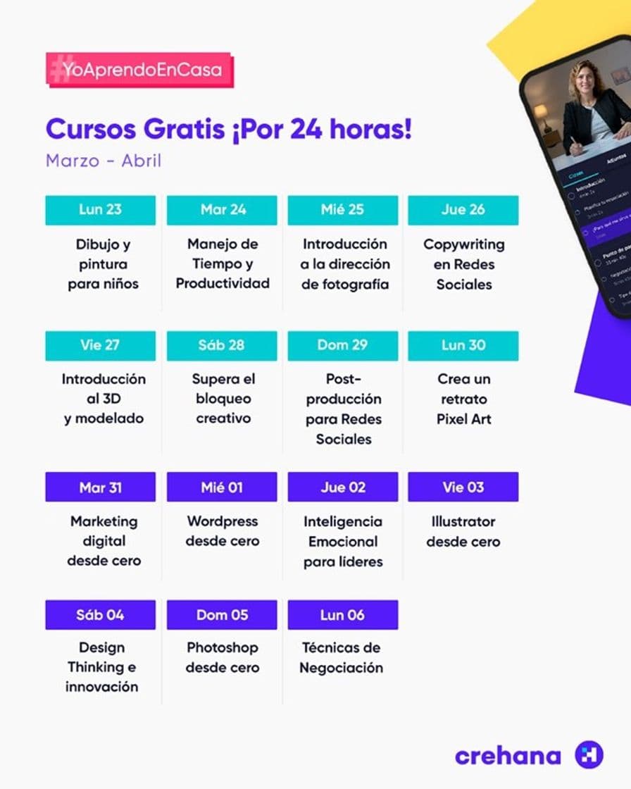 Producto Crehana cursos Gratis