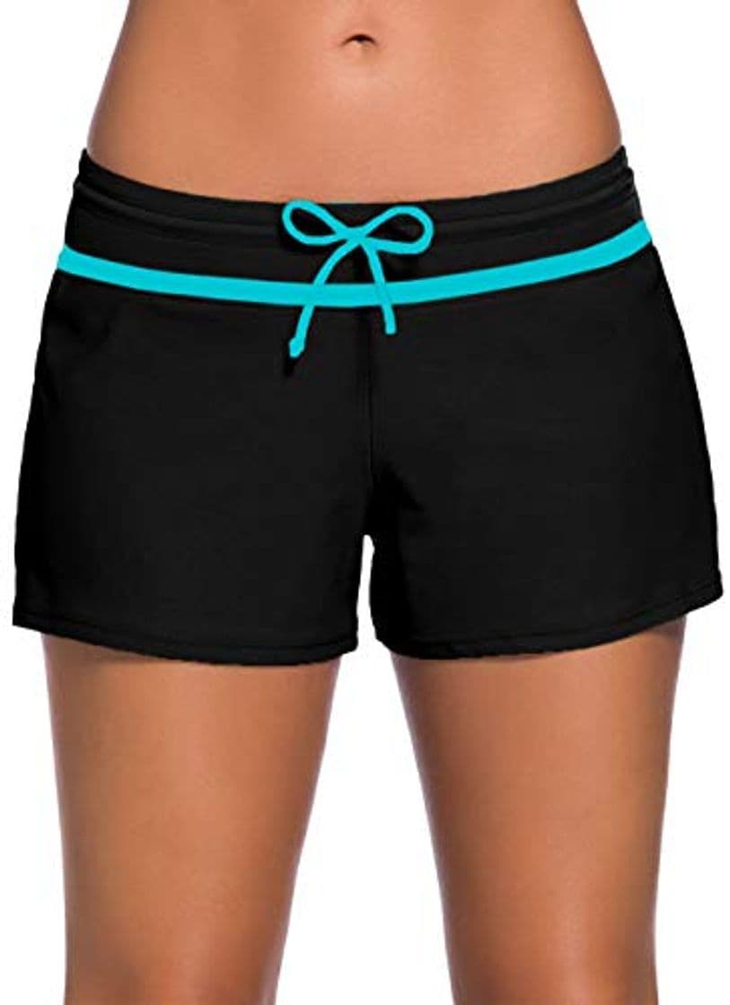 Moda Ocean Plus Mujer Pantalones Cortos de Natación con Cordón Ajustable Deportes Acuáticos