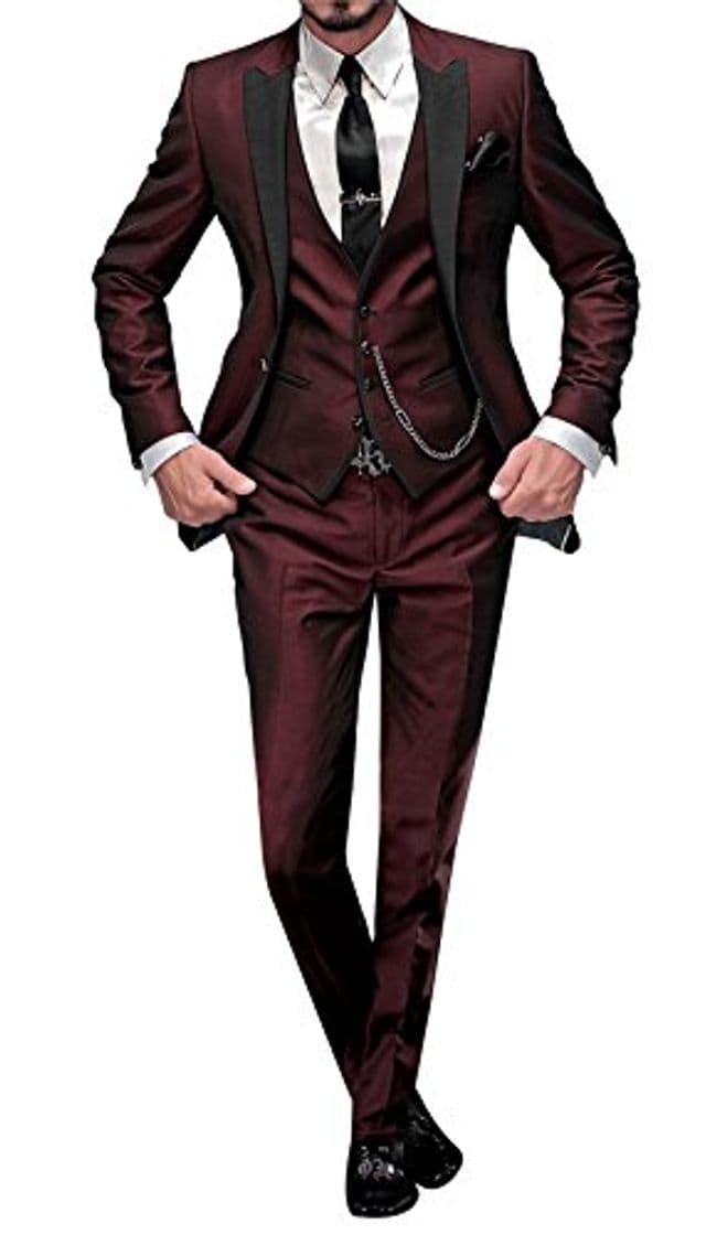 Moda GEORGE BRIDE 002 - Traje de 5 Piezas para Hombre