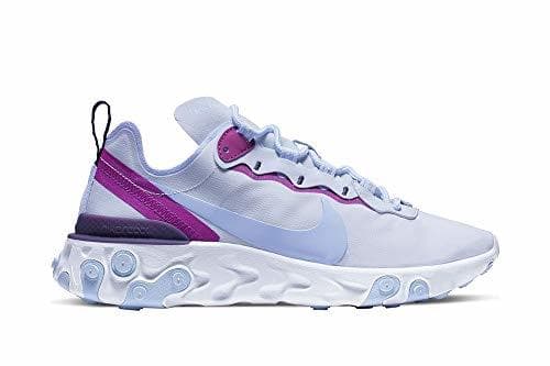 Moda NIKE React Element 55 Football Grey/Psychic Blue-Hyper Violet