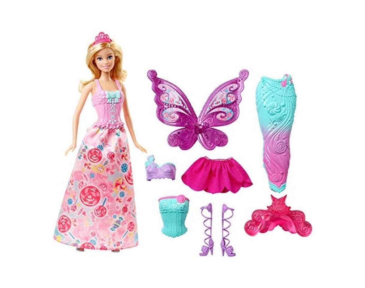 Product Barbie Dreamtopia, muñeca fiesta de disfraces princesa, sirena y hada, regalo para