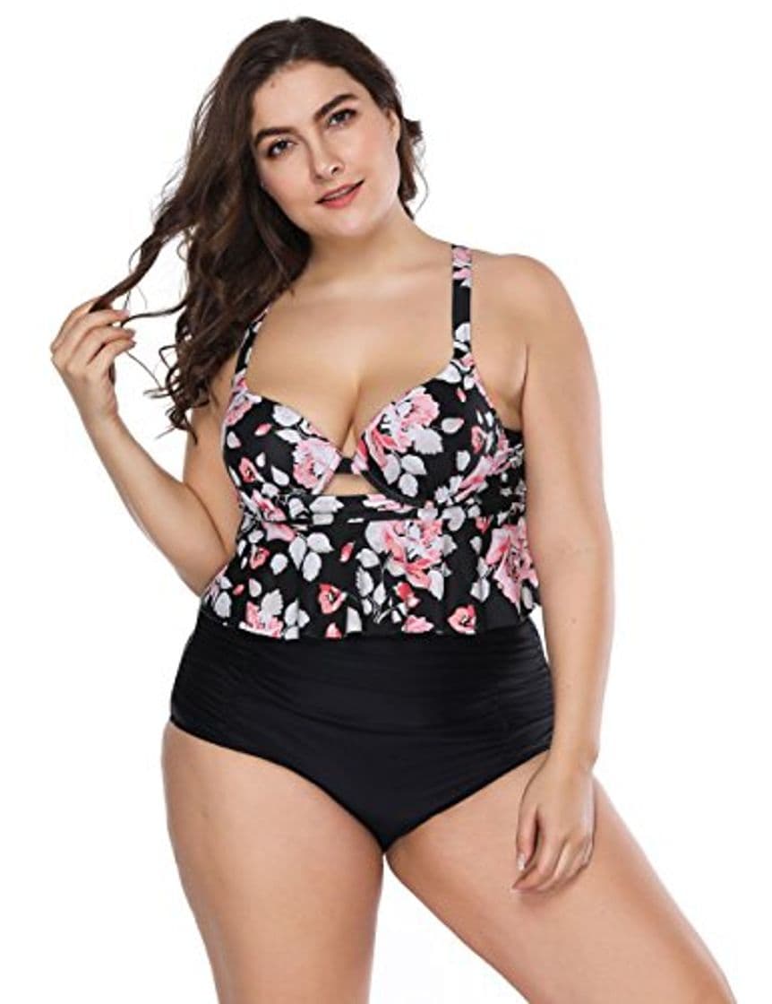 Fashion FeelinGirl Mujer Traje de Baño Bikini Estilo de Selva Tropical Talla Grande