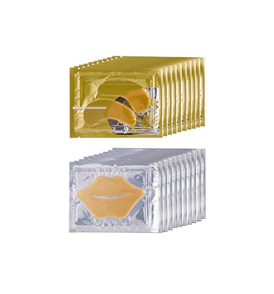 Product 10 Pairs Collagen Eye Mask and 10 Pcs Collagen Lip Mask, Anti