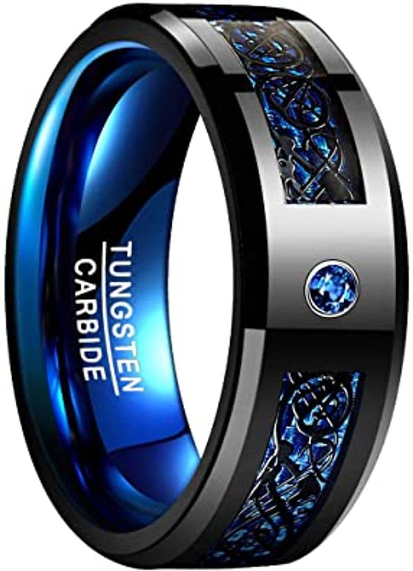 Producto NUNCAD Anillo Hombre Mujere Unisexo Tungsteno Exterior Negro