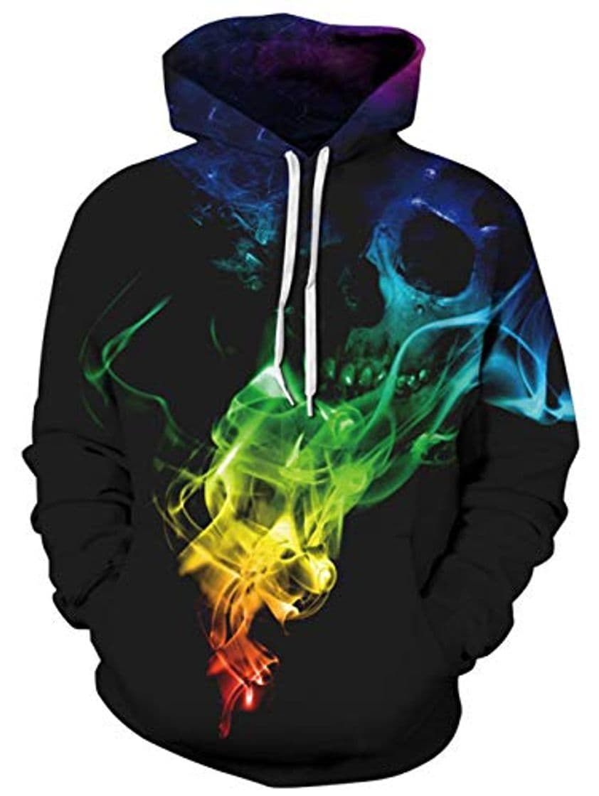 Product TUONROAD Hoodie Hombre Funny Humo Colores 3D Impreso Sudaderas con Capucha Ligero