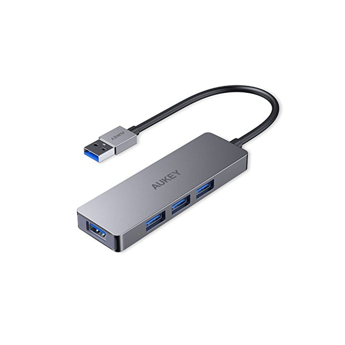 Electrónica AUKEY Hub USB 3.0 de 4 Puertos de Datos Ultrafino de Aluminio