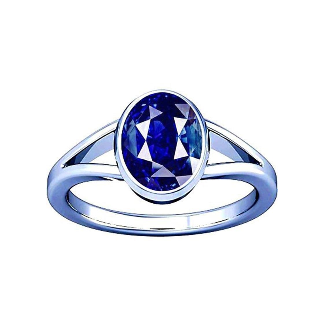 Fashion Ramneek Jewels plata ovalada Blue Blue Sapphire