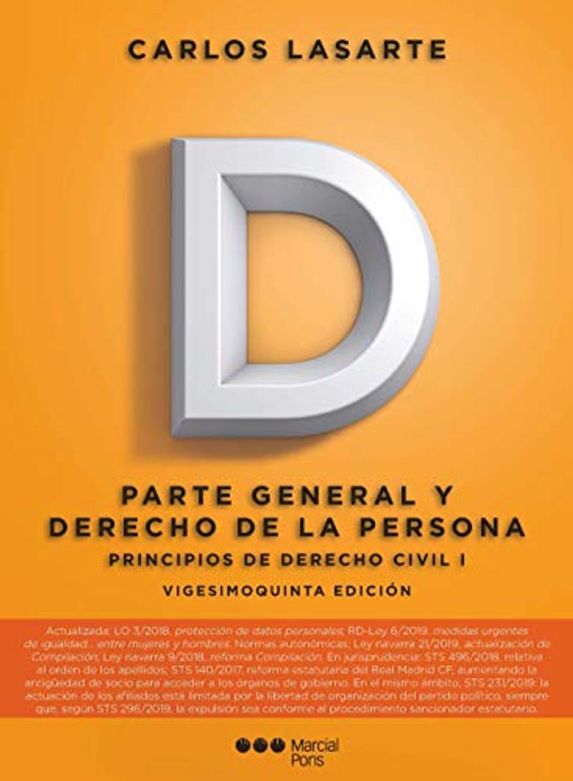 Book Principios de Derecho civil: Tomo I: Parte General y Derecho de la