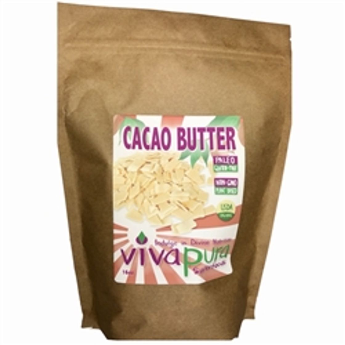 Moda Raw Organic Ceremonial Grade Cacao Butter | 16 oz | Vivapura