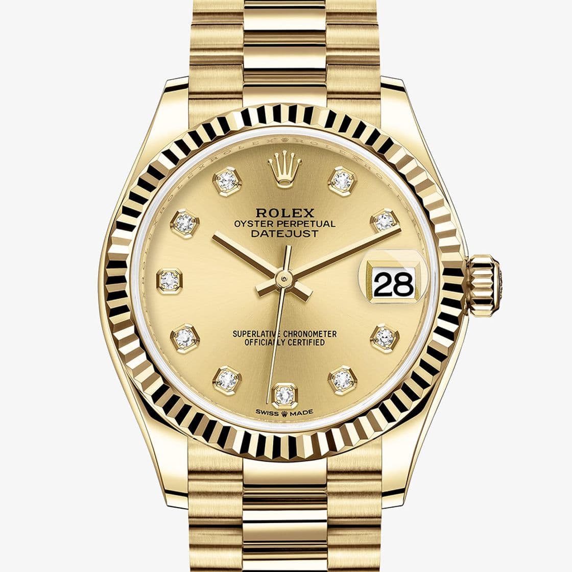 Moda Rolex Oyster Perpetual golden