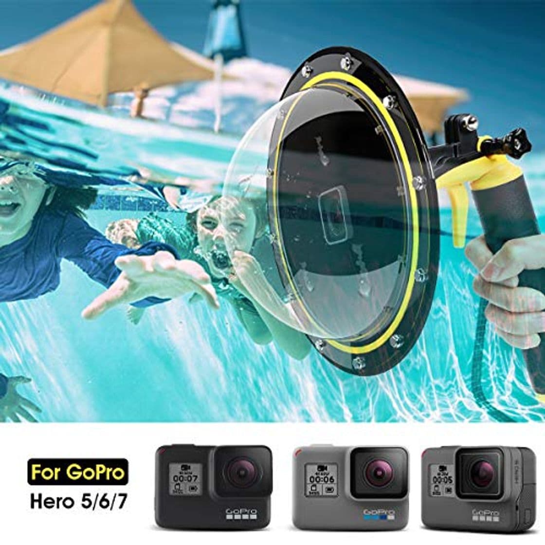 Electronic Telesin Puerto de Domo para GoPro Hero 7/6/5 Black/2018