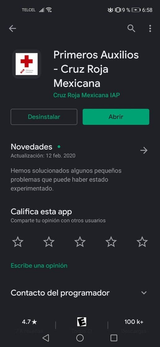 App App de primeros auxilios de la cruz roja mexicana. 