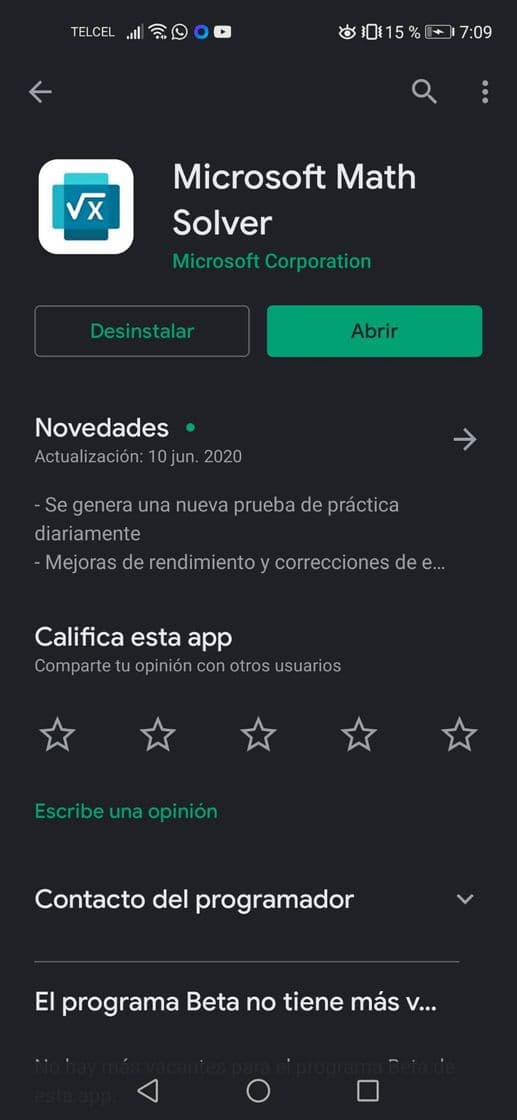 App Aplicación para resolver algunos problemas algebraicos.