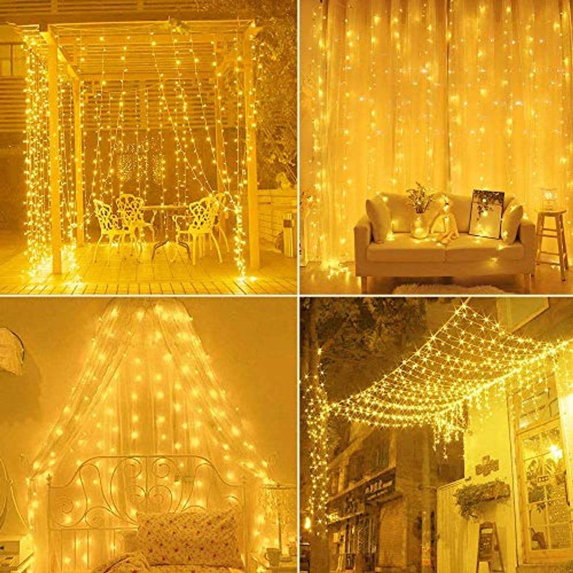 Home Cortina de luces,Cadena de Luces 3m x 3m 300LED luces de Navidad