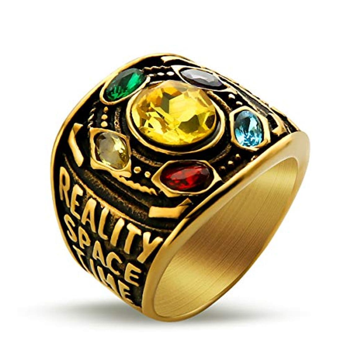 Product Valily Anillo Marvel Avengers Oro 18k Acero Inoxidable Anillo Infinity Power Regalo Joyería de Superhéroe para Hombres NiñoTalla 17