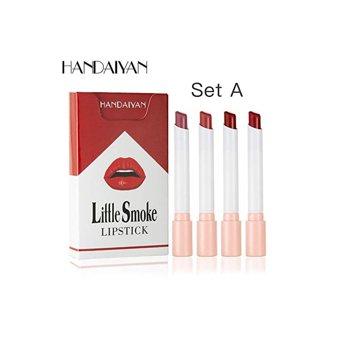 Product Turbobm Creative Cigarette Lipstick Set 4 Colores Mate de Larga duración Impermeable Mate lápiz Labial Tubo Desnudo Labios Rojos Maquillaje