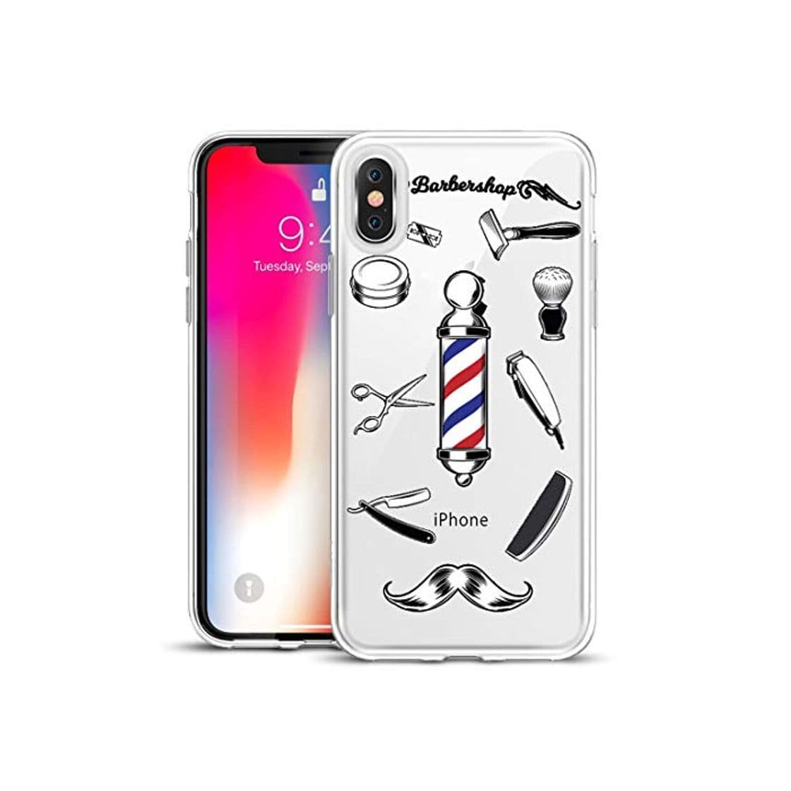 Product APRIL Funda Carcasa TPU Transparente para iPhone X diseño Barbershop barbero Peluquero