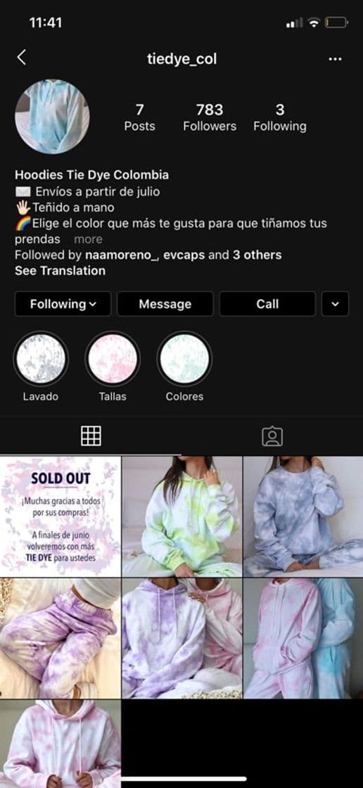 Fashion Tienda de Instagram ropa tiedye