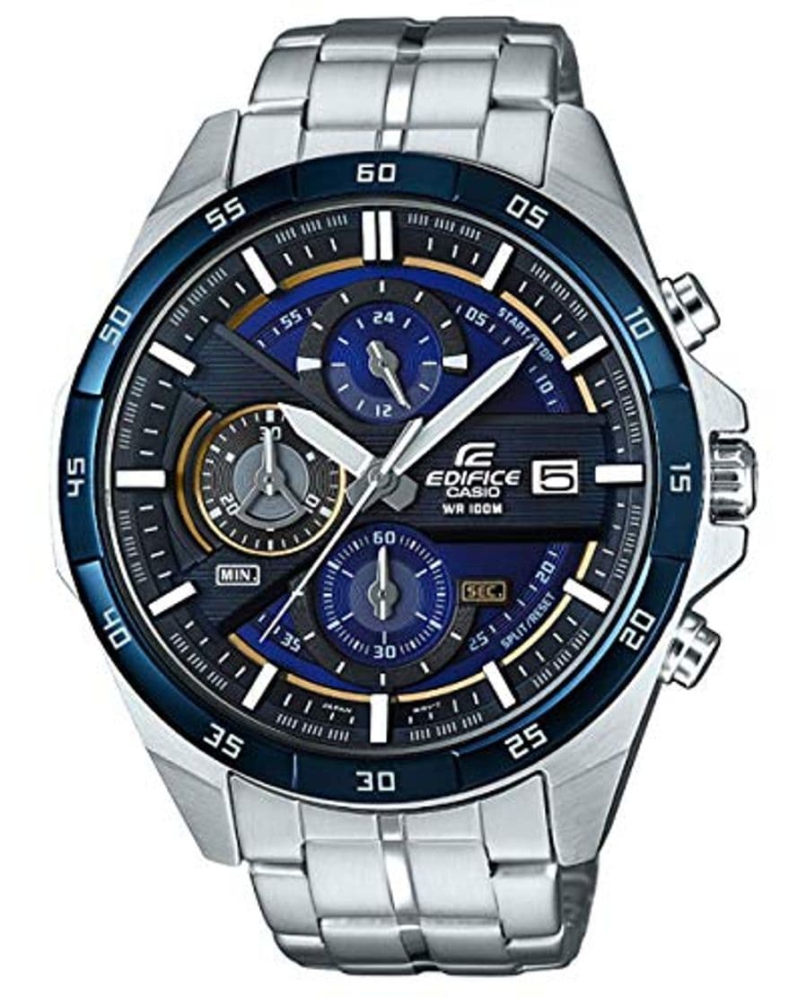 Fashion Casio EDIFICE Reloj en caja sólida, 10 BAR, Azul