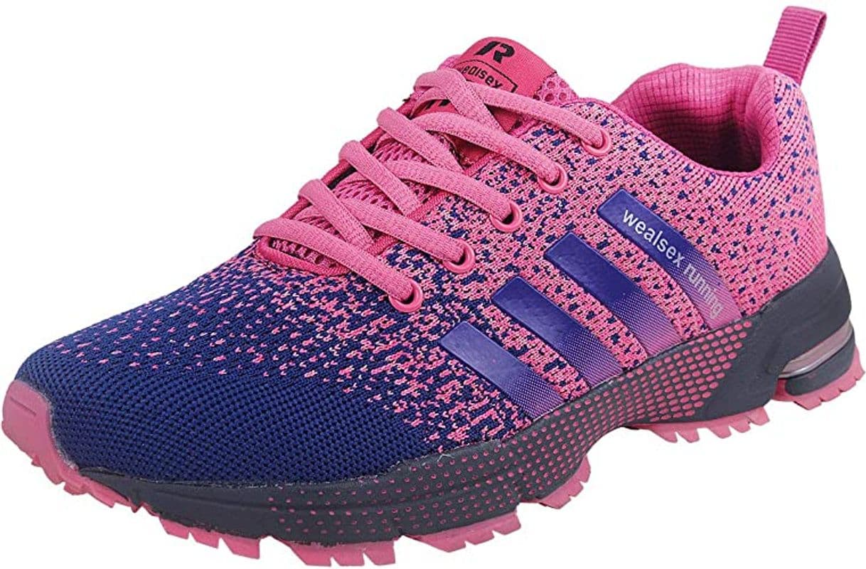 Producto Air Zapatillas de Running para Hombre Mujer Zapatos para Correr y Asfalto Aire Libre y Deportes Calzado Unisexo Gray Pink 38