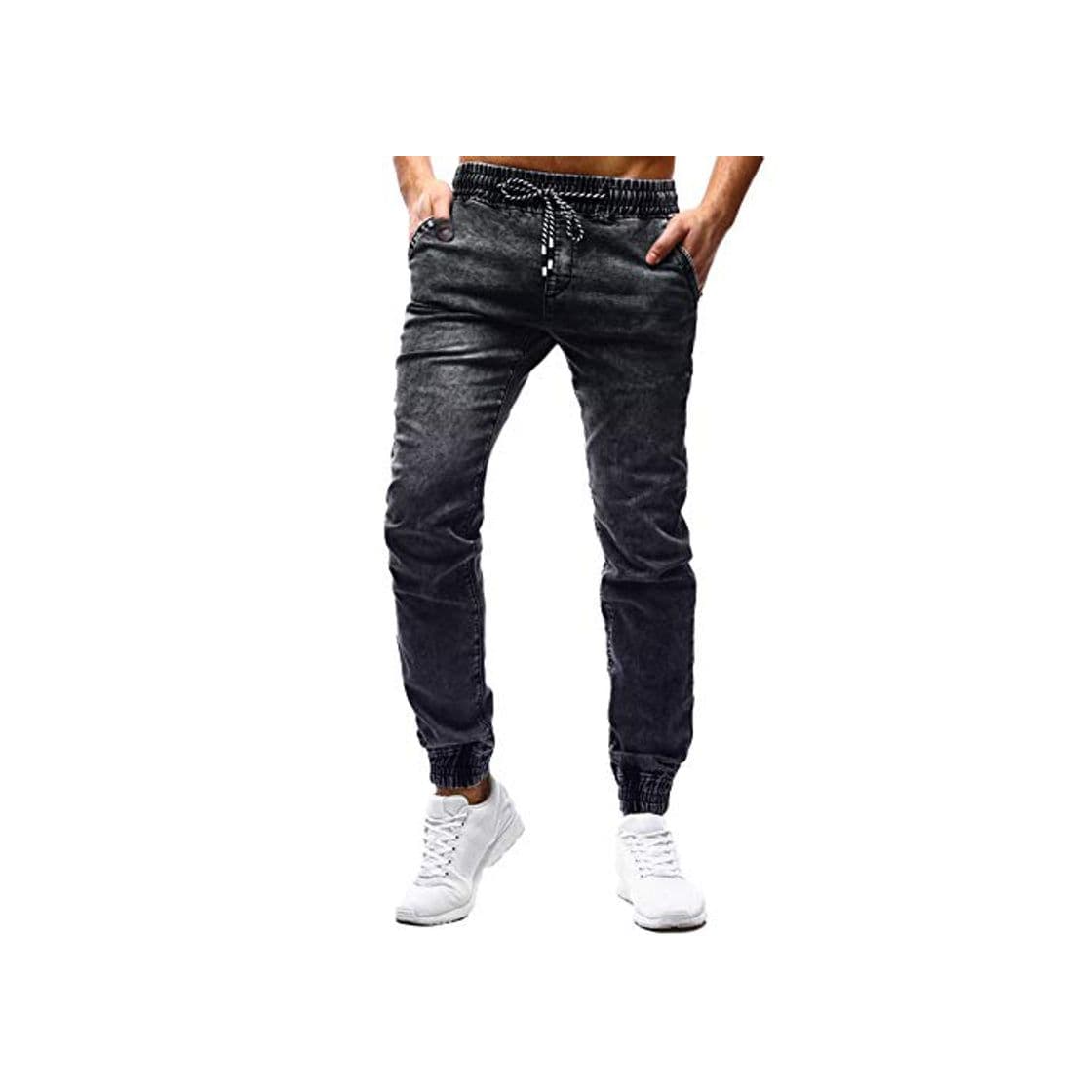 Moda STRIR Pantalones de Hombre Casuales Chino Deporte Joggers Pants Algodón Slim Fit