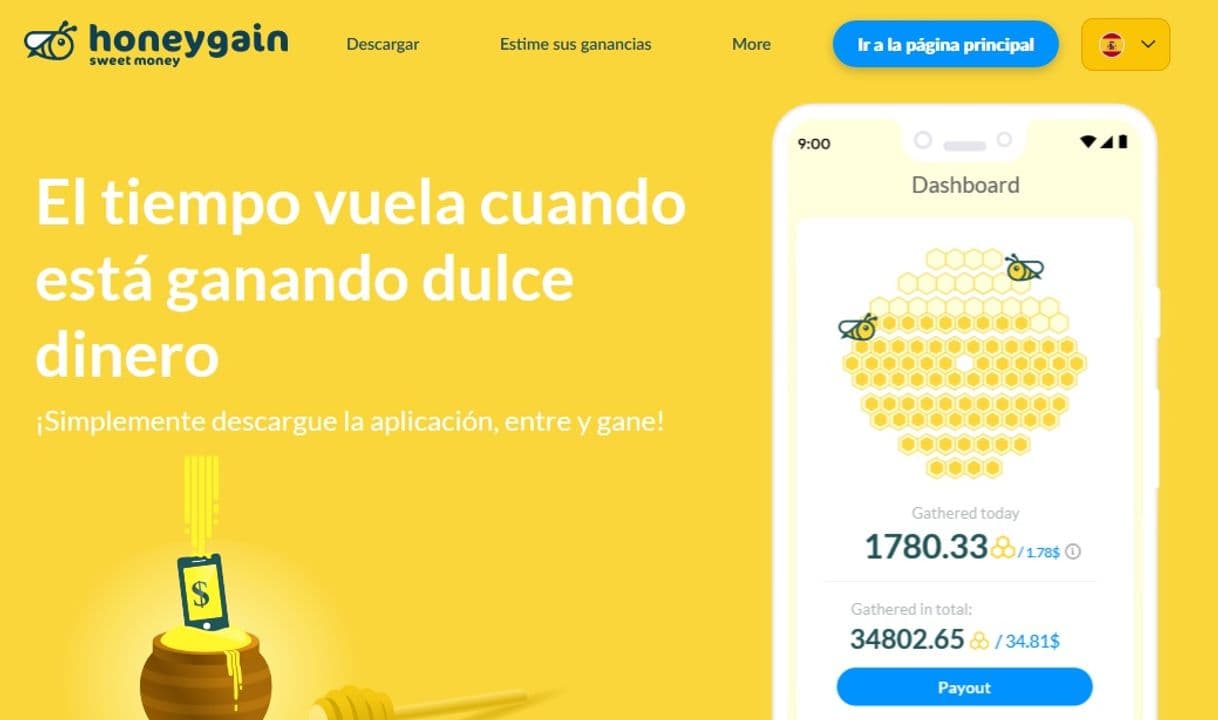 App HONEYGAIN INGRESOS PASIVOS