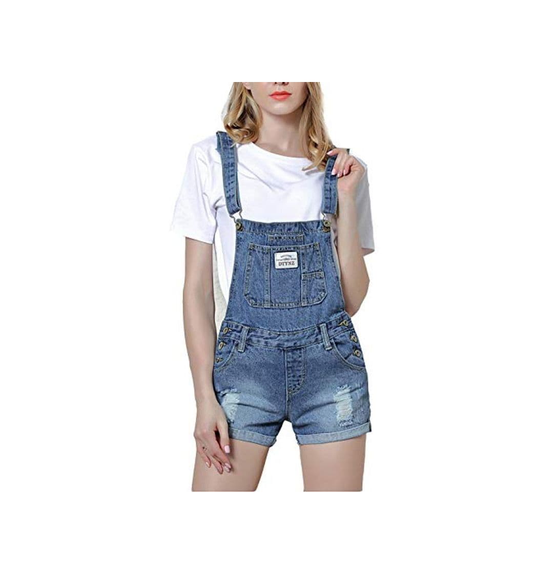 Producto Pantalones Cortos De Mezclilla De Mujer Shortalls Rompe Los Mamelucos Verano Jeans