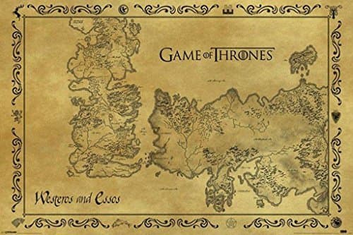 Elemento de la categoría hogar Game Of Thrones Poster con diseño Antique Map