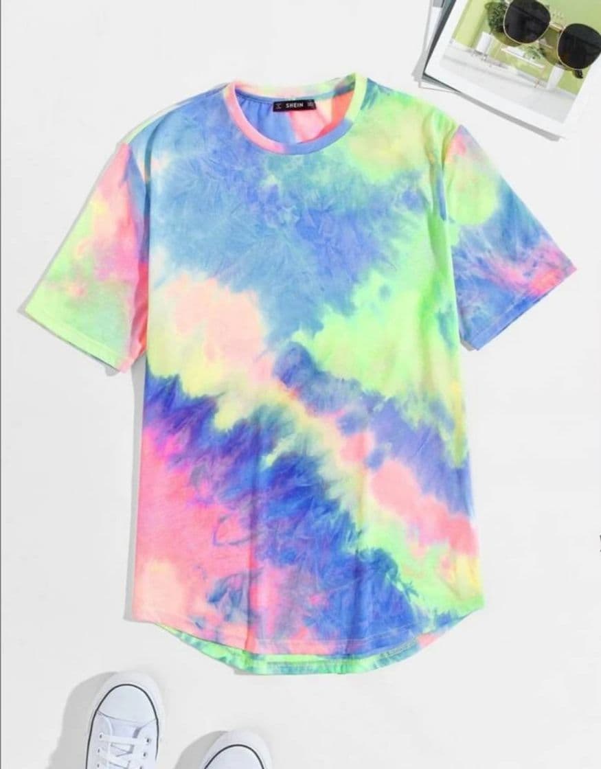 Moda Shein Camiseta tipo Tie Dye