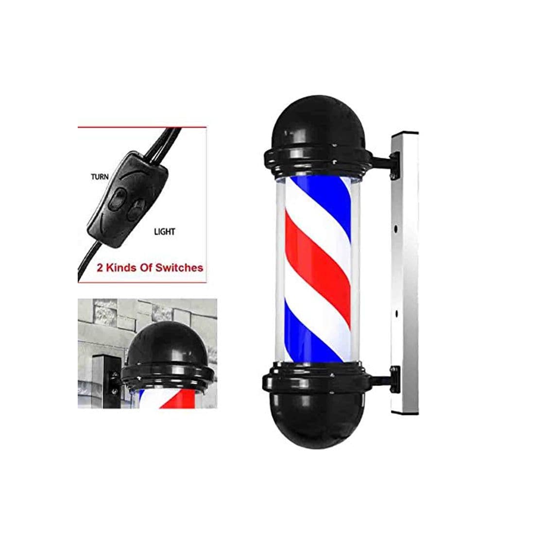 Product Barbers Pole Light Peluquería Polo Hair Salon PC Tube Letrero Giratorio para