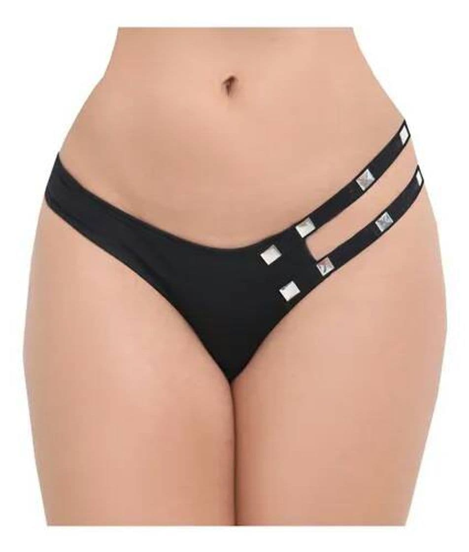 Fashion Tanga De Licra Con Aplicaciones, Ajuste Perfecto Tm6-n

