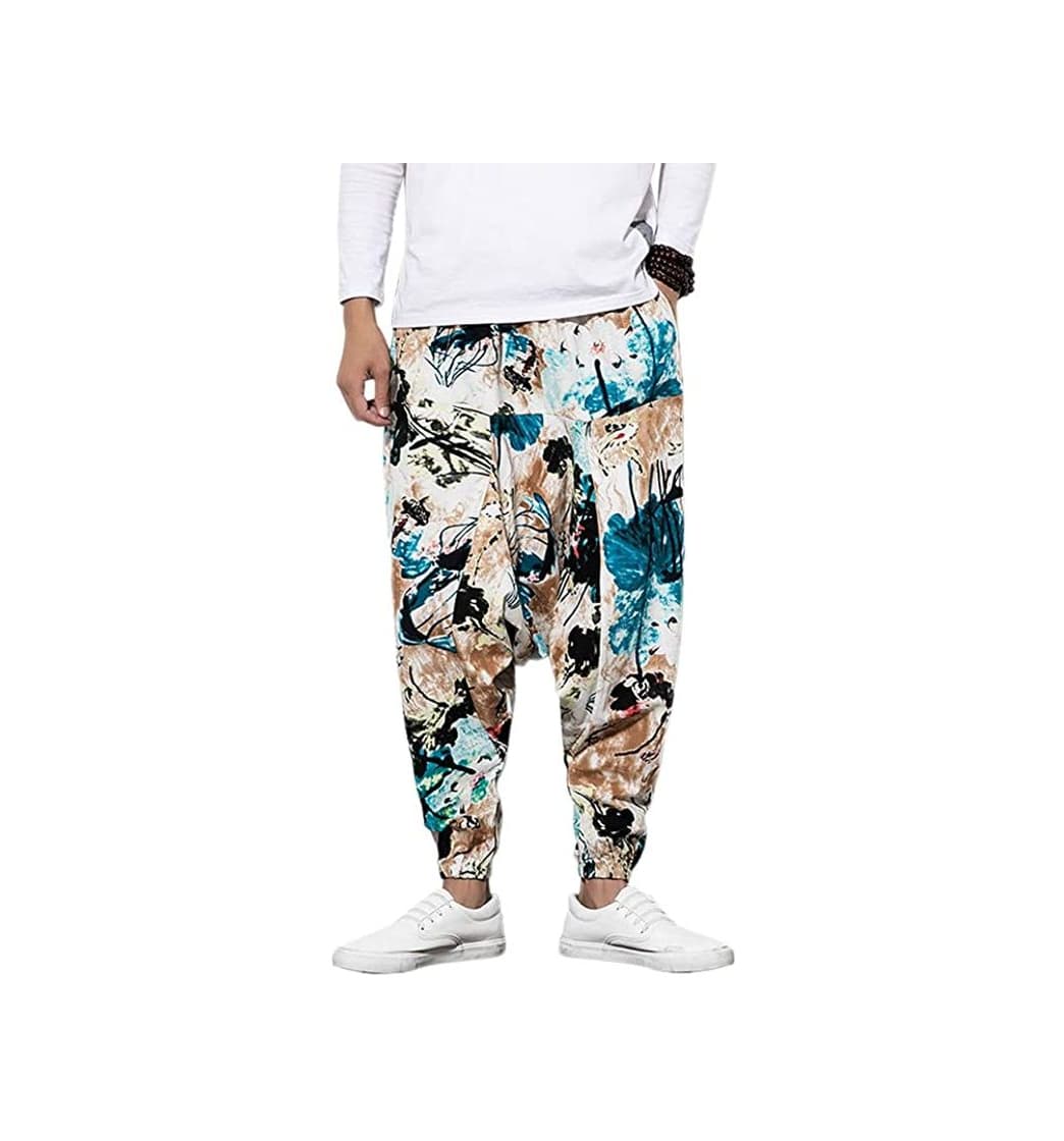 Fashion Pantalones de harén para hombre con pantalones de harén unisex estampados con