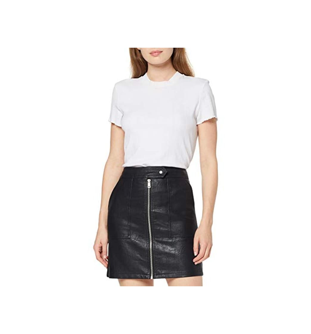 Product Only Onlerica Faux Leather Skirt Otw Falda, Negro