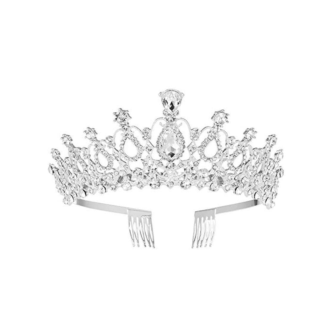 Producto MaoXinTek Diadema Corona Tiara con Peine Hairband de Cristal Diamantes de imitación