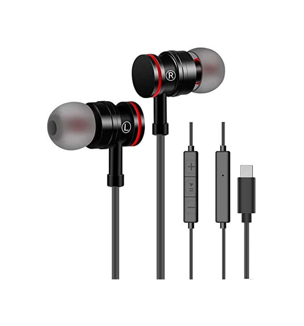 Product Auriculares USB Tipo C In-Ear con micrófono Control Remoto de Volumen de