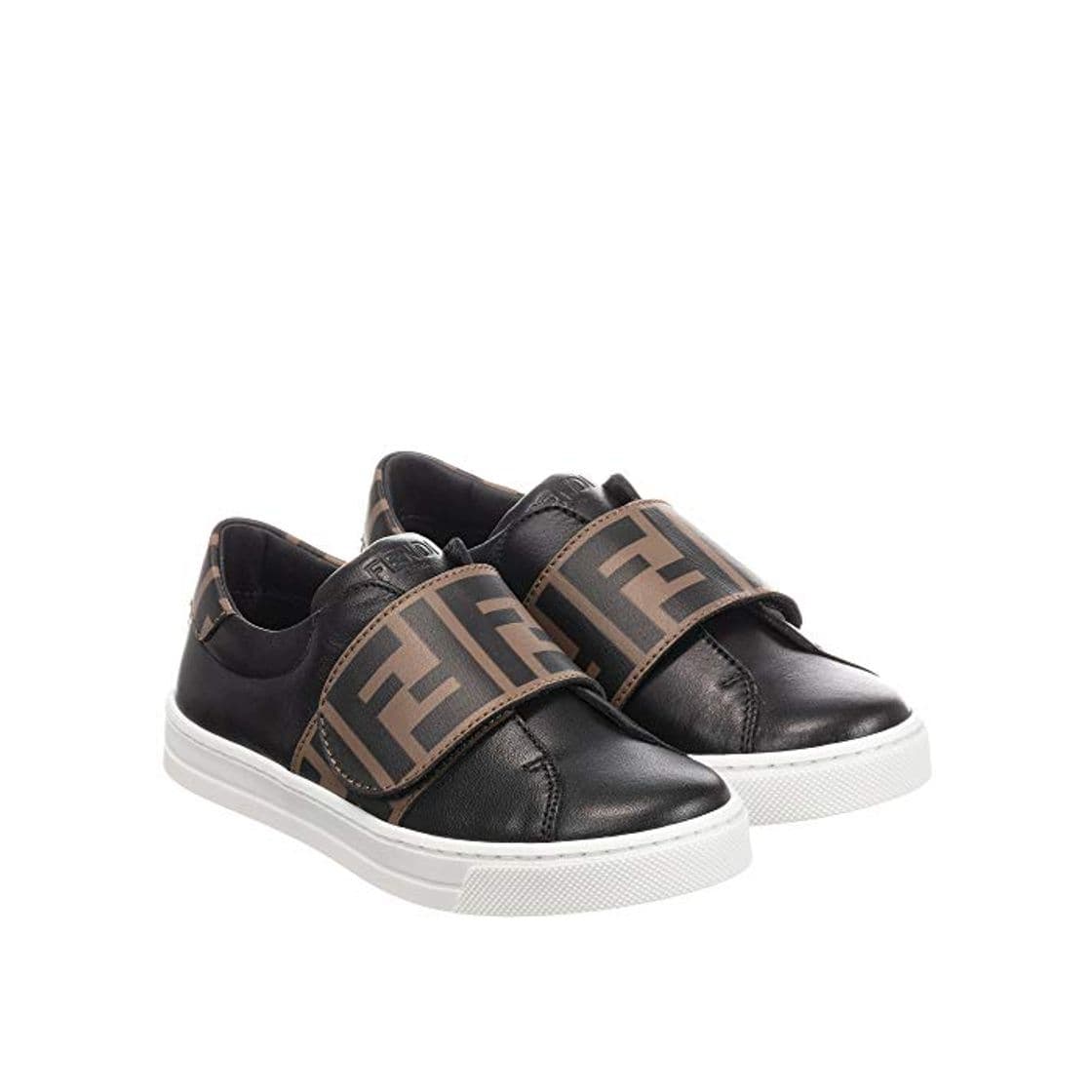 Product Fendi niños FF Logo Entrenadores de Cuero Black 39