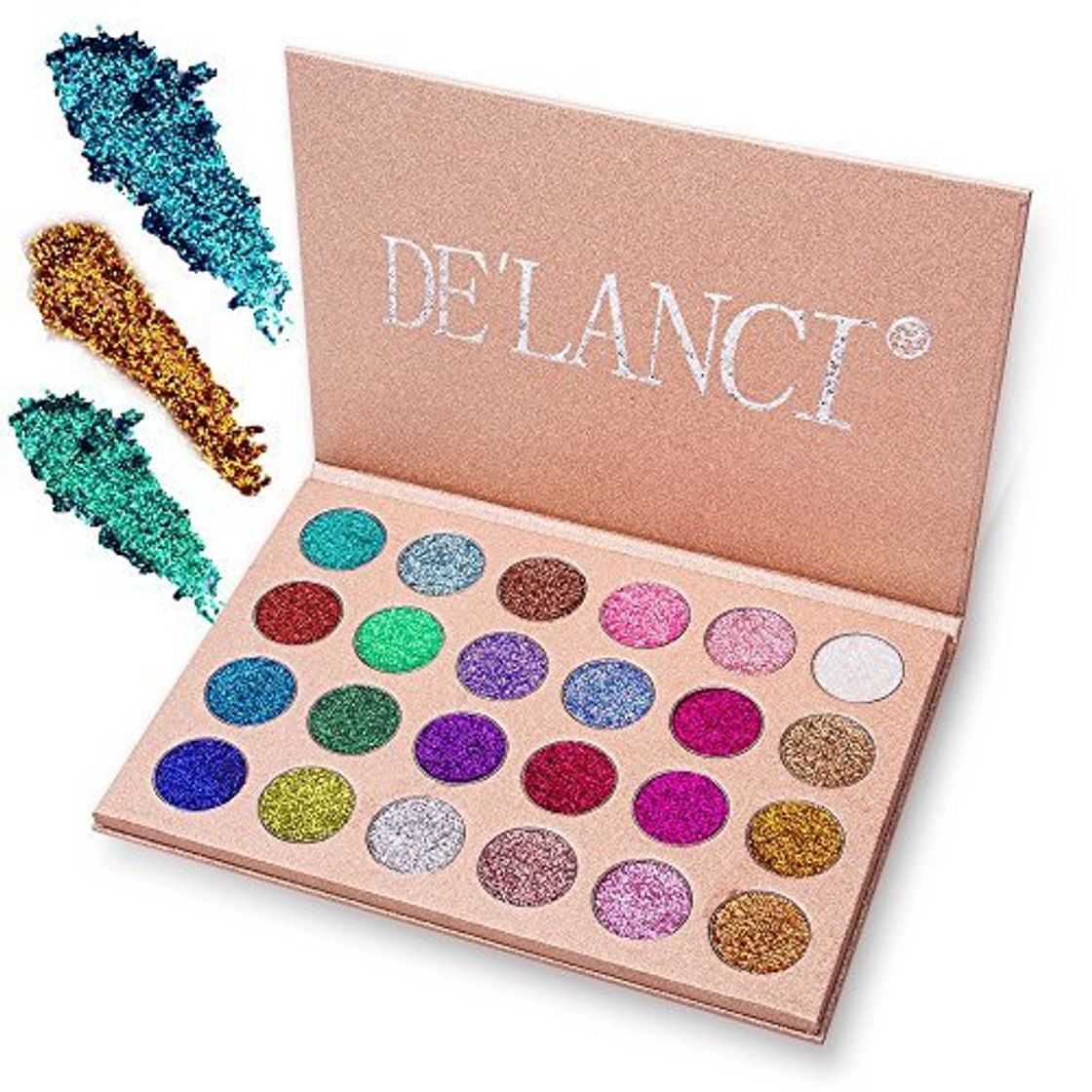 Lugar DE'LANCI Glitter Polvo Paleta de Maquillaje Profesional – Eyeshadow Paleta de Larga