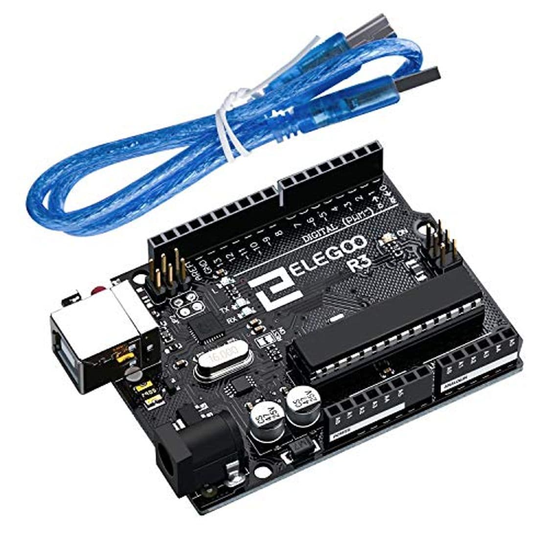 Producto ELEGOO UNO R3 Tarjeta Placa ATmega328P ATMEGA16U2 con Cable USB y Microcontrolador