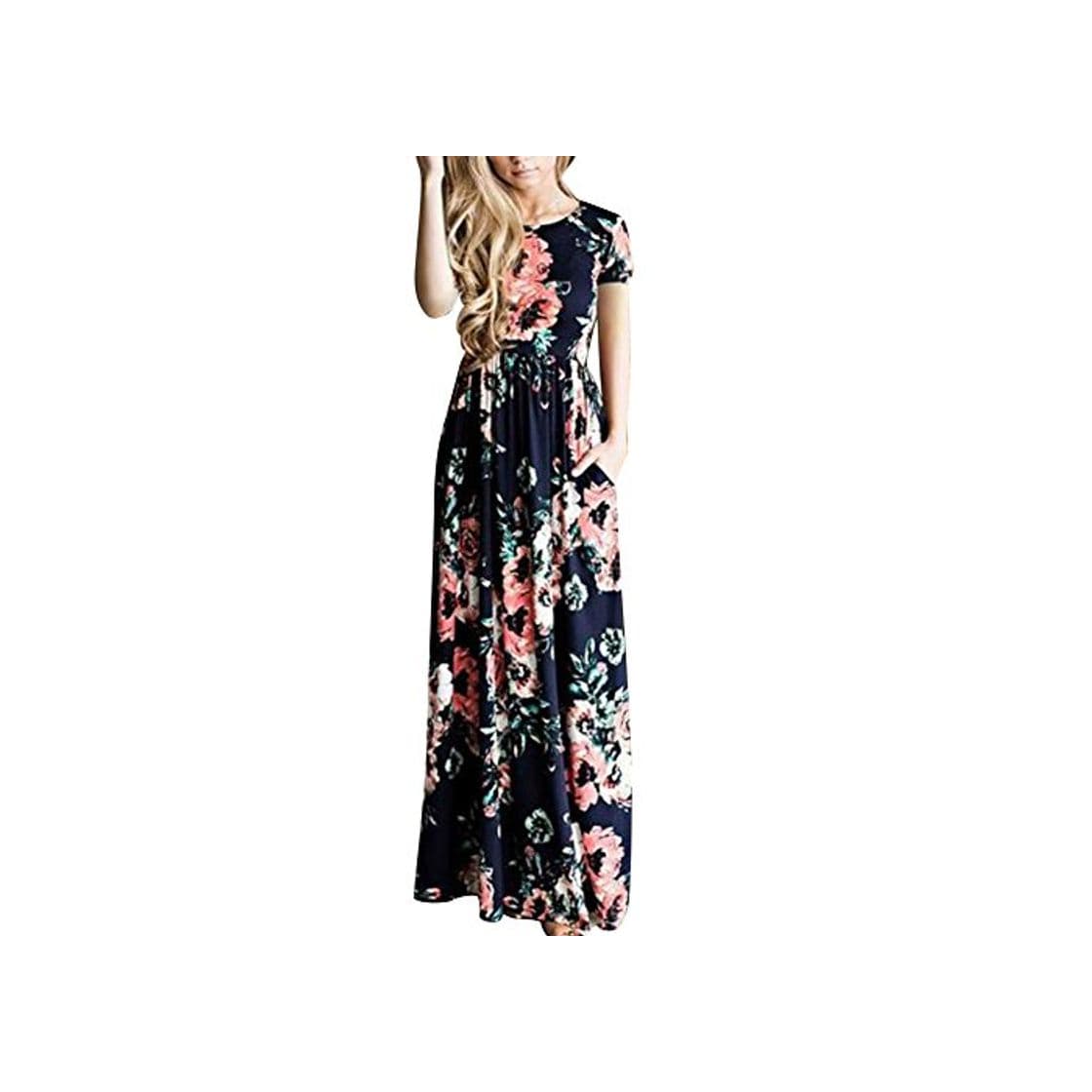 Product Lover-Beauty Vestido Largo Floral Print Casual Verano para Noche Fiesta Playa Fiesta